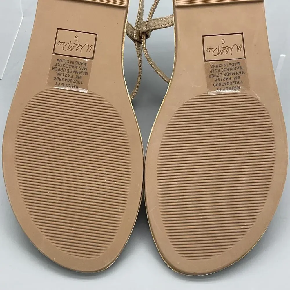 NEW Wild Pair Women’s Krisleyy Thong Sandals Gold Size 9M